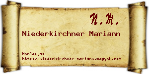 Niederkirchner Mariann névjegykártya