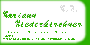 mariann niederkirchner business card